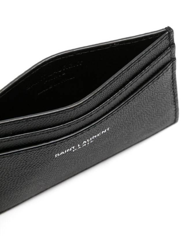 Saint Laurent Embossed Leather Card Wallet Black