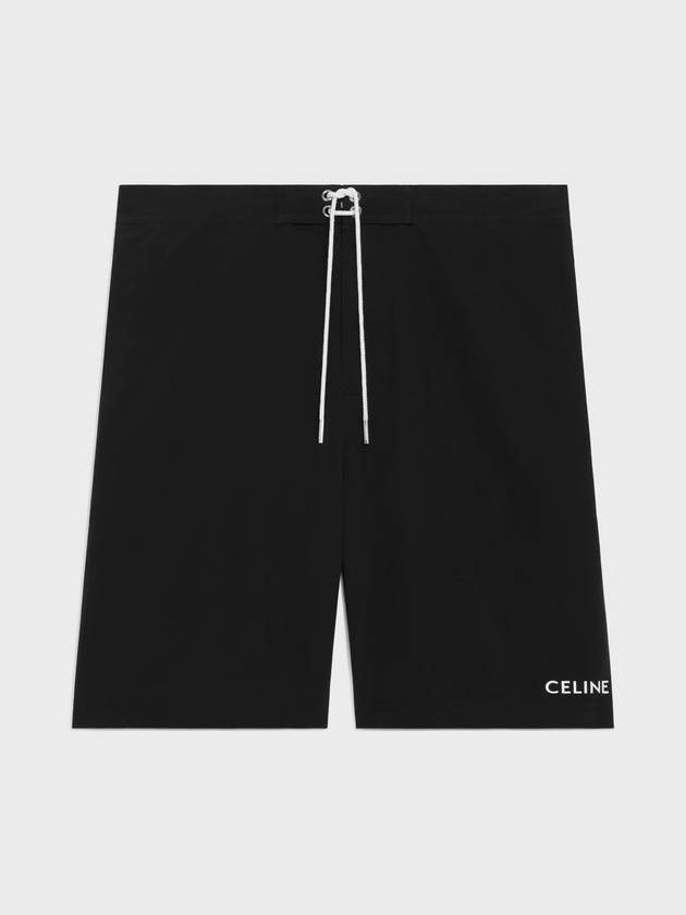 CELINE Logo Print Nylon Swimming Shorts Black