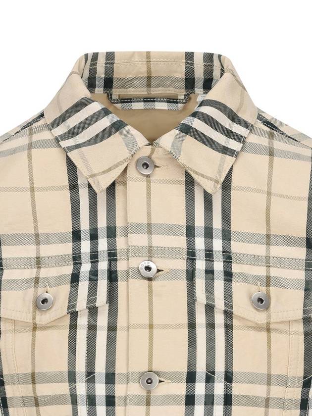 Burberry Check Cropped Denim Jacket Grain