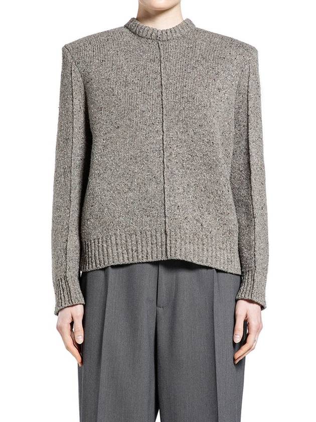 Bottega Veneta Veneta Crew Neck Knit Top Grey