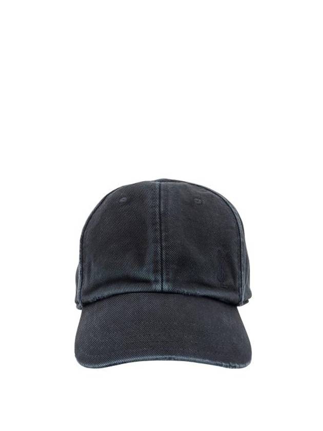 Saint Laurent Cassandre Cotton Ball Cap Black