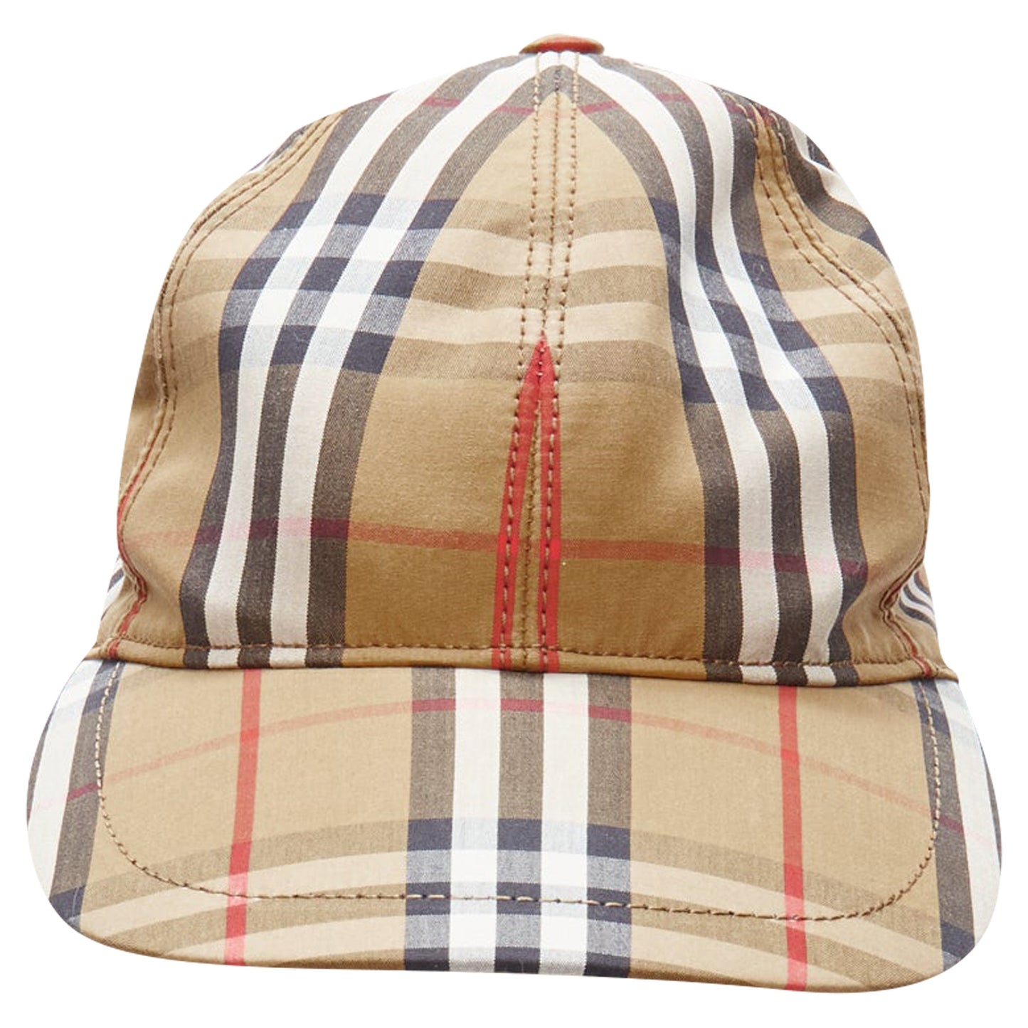 Burberry check cotton adjustable leather strap dad cap