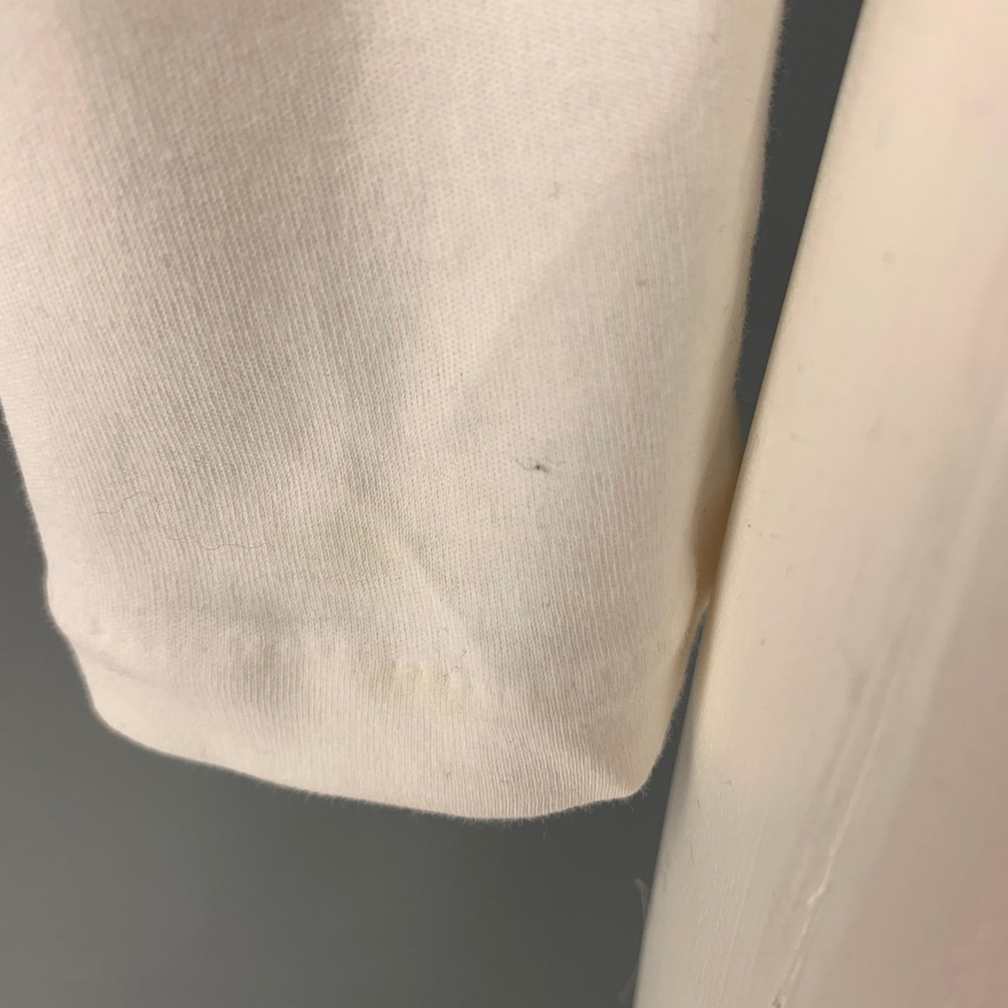 PRADA Size S White Cotton Solid Long Sleeve Casual Top