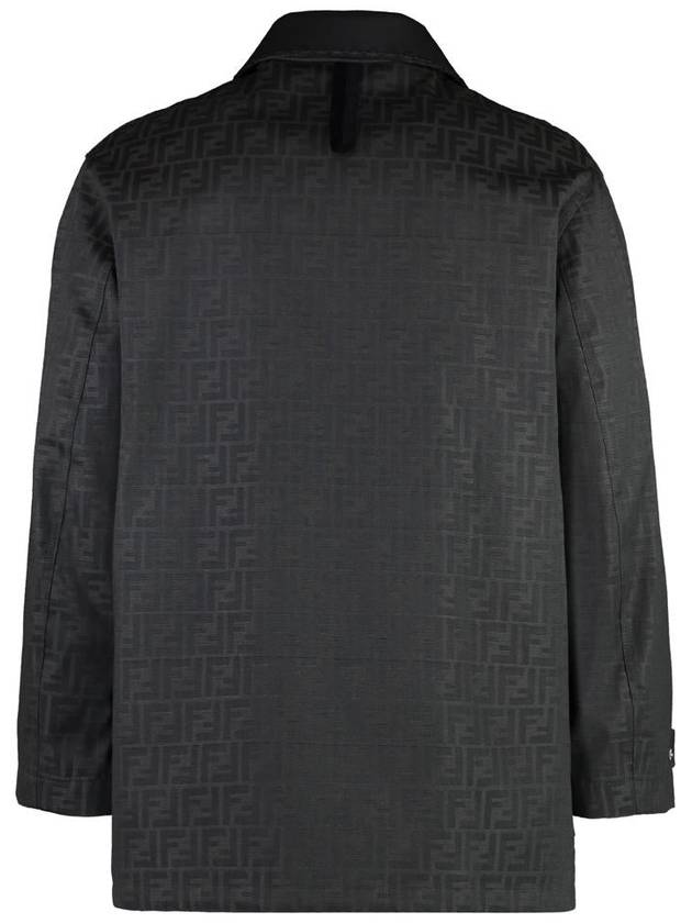 Fendi Waxed FF Jacquard Blouson Jacket Brown