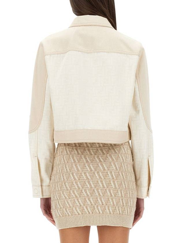 Fendi FF Blouson Jean Denim Jacket White