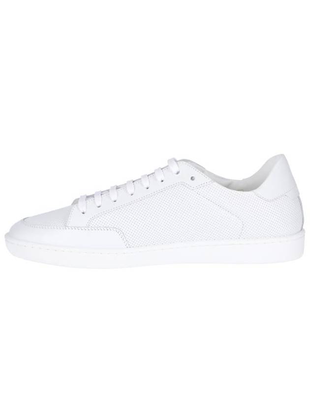 Saint Laurent Court Classic Perforated Leather Low Top Sneakers White
