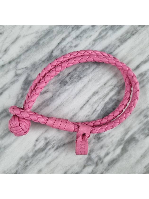 Bottega Veneta Intrecciato Double Line Bracelet Pink