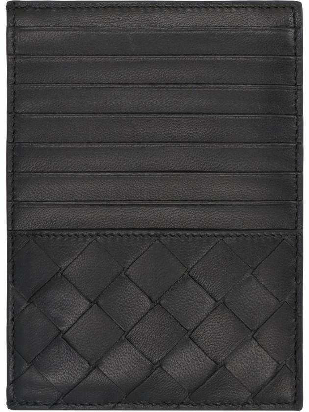 Bottega Veneta Intrecciato Coin Pocket Leather Card Wallet Black