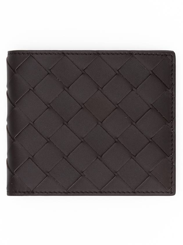 Bottega Veneta Intrecciato Leather Half Wallet Brown