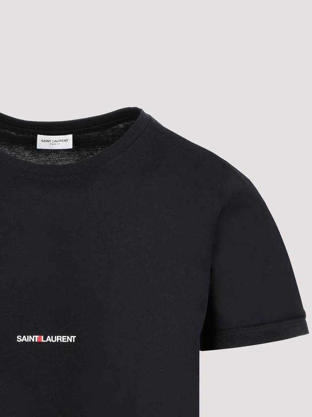 Saint Laurent Men's Small Logo Short Sleeve T-Shirt Black