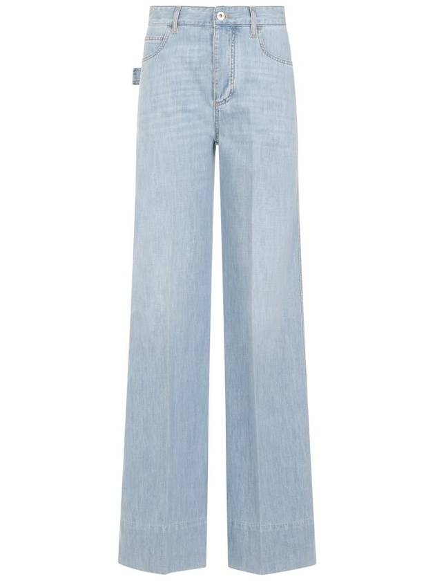 Bottega Veneta Wide Leg Denim Jeans Light Bleach