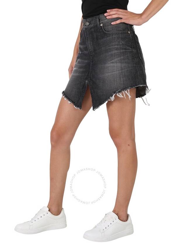 Balenciaga Women's Cut-Up Denim Skirt Gray