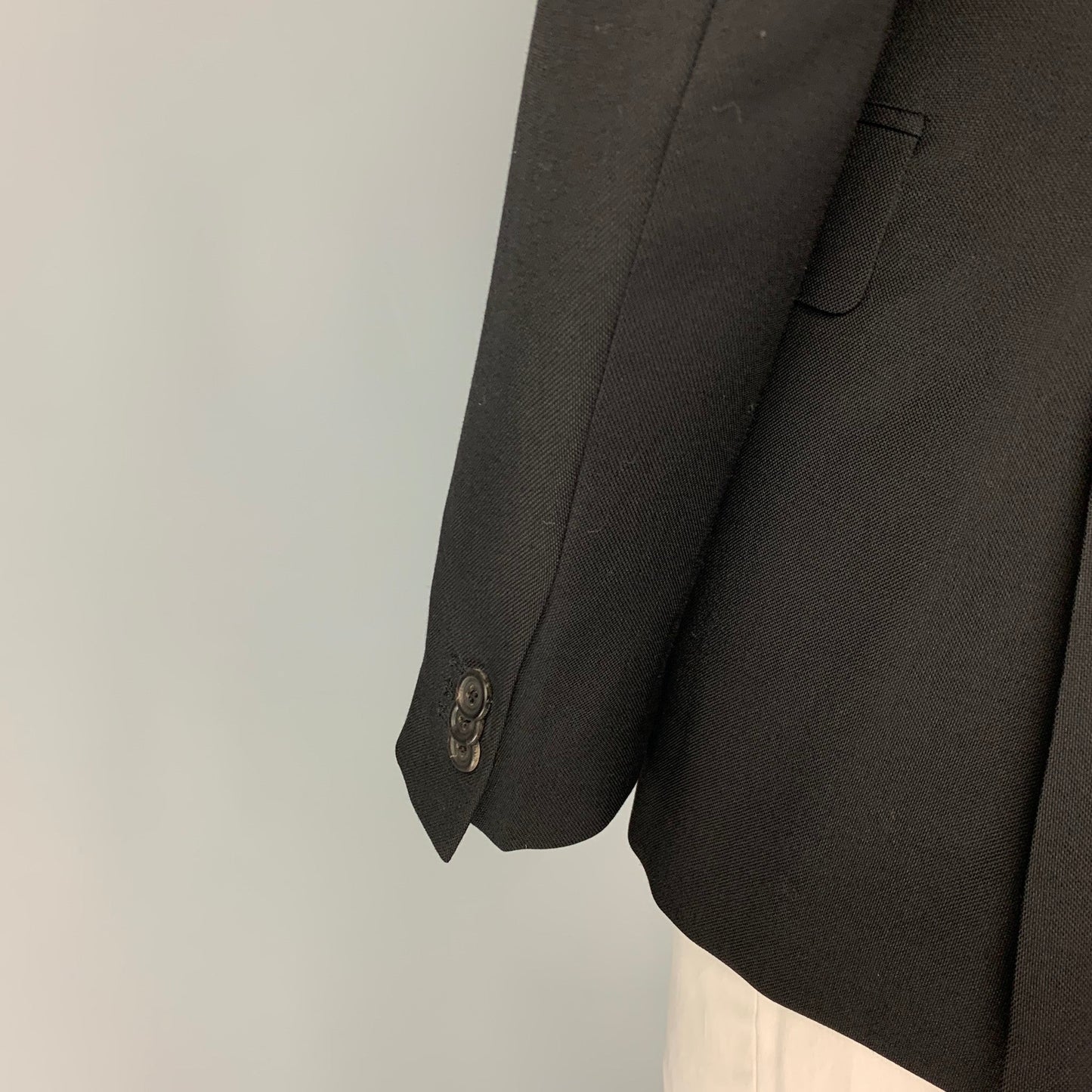 PRADA Size 40 Black Wool Mohair Sport Coat
