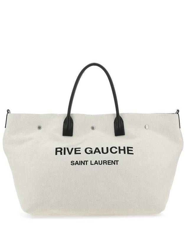 Saint Laurent Rive Gauche Logo Tote Bag Ivory