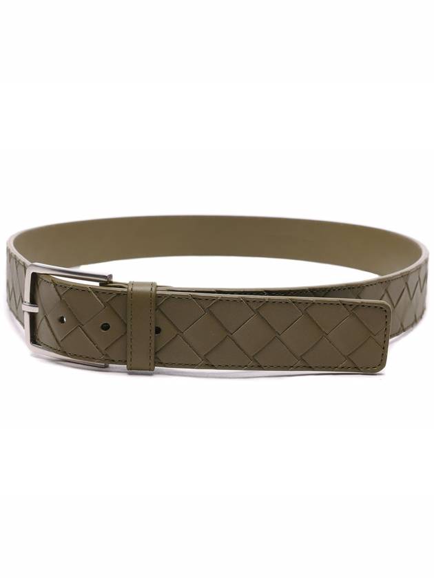 Bottega Veneta Intrecciato Leather Belt Mud