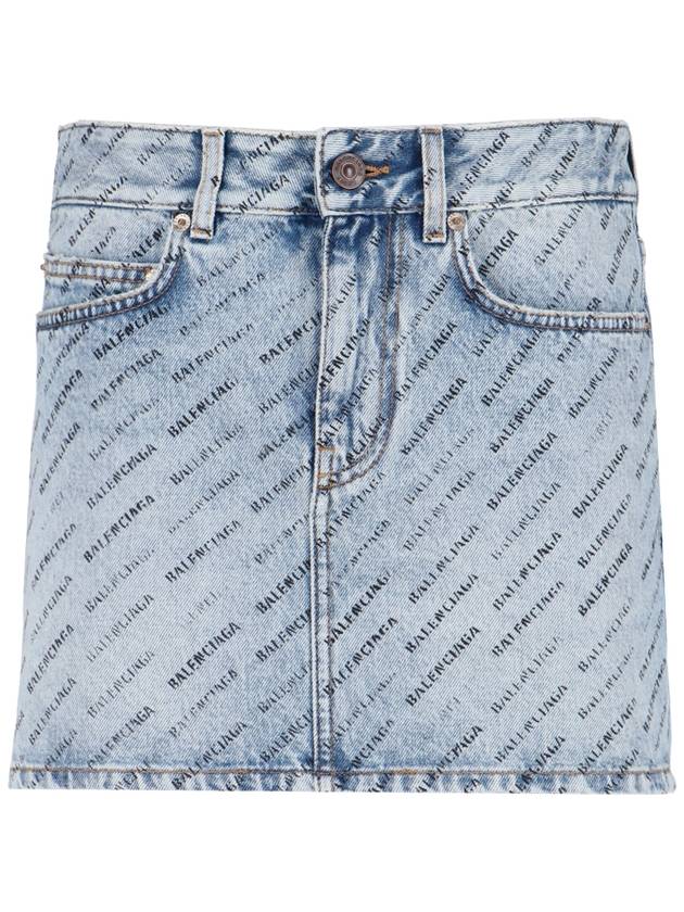 Balenciaga short skirt 744972 TQW66 4141 ICED BLUE