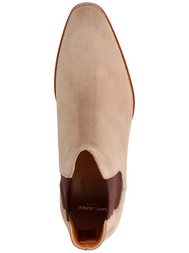 Saint Laurent Suede Classic Wyatt Chelsea Boots Brown