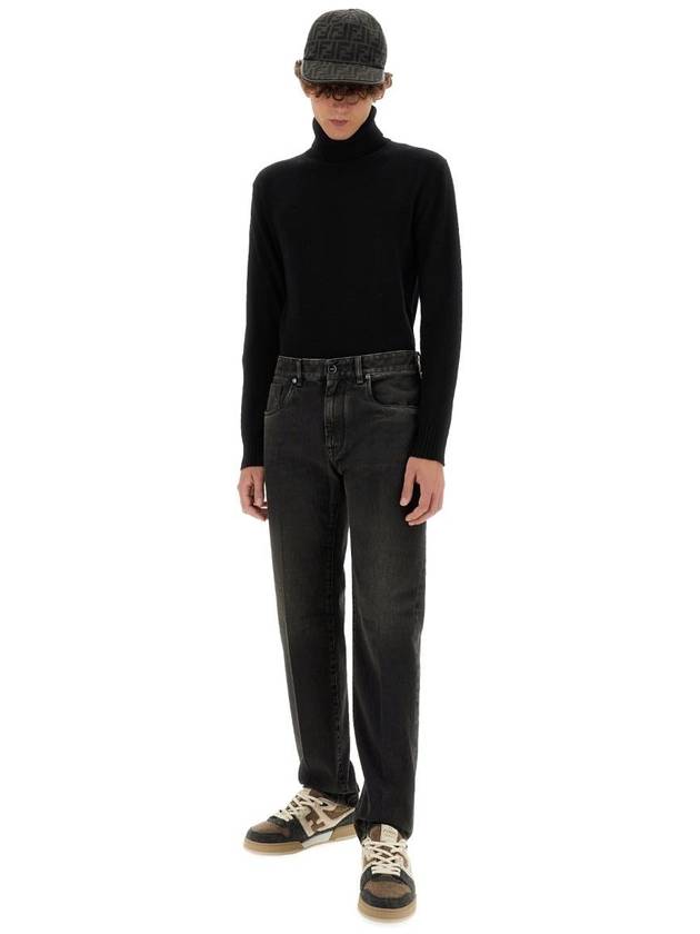 Fendi Straight-Cut Denim Jeans Black