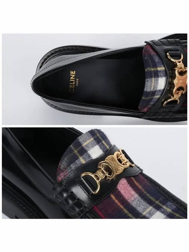 CELINE Universite Triomphe Chain Loafers Black
