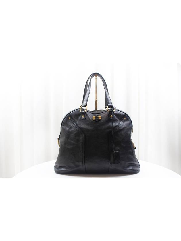 Saint Laurent Muse Overlarge Tote Bag Black Leather Gold Plated 153959