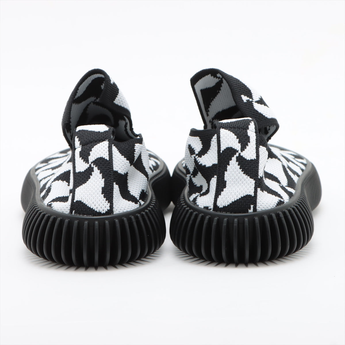 Bottega Veneta Fabric Slippon 43 Men Black x White Lattice Slippers
