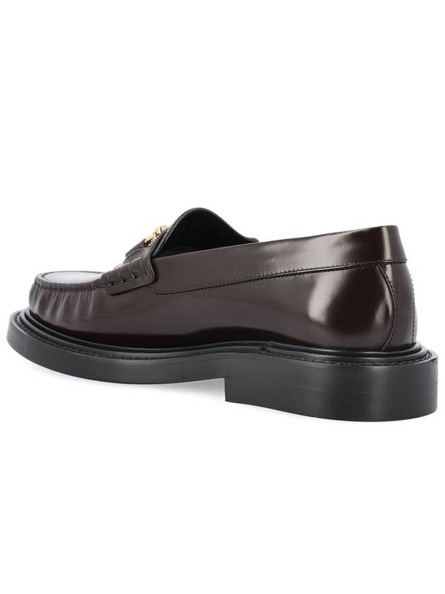 CELINE Universite Triomphe Chain Polished Bull Loafer Dark Brown