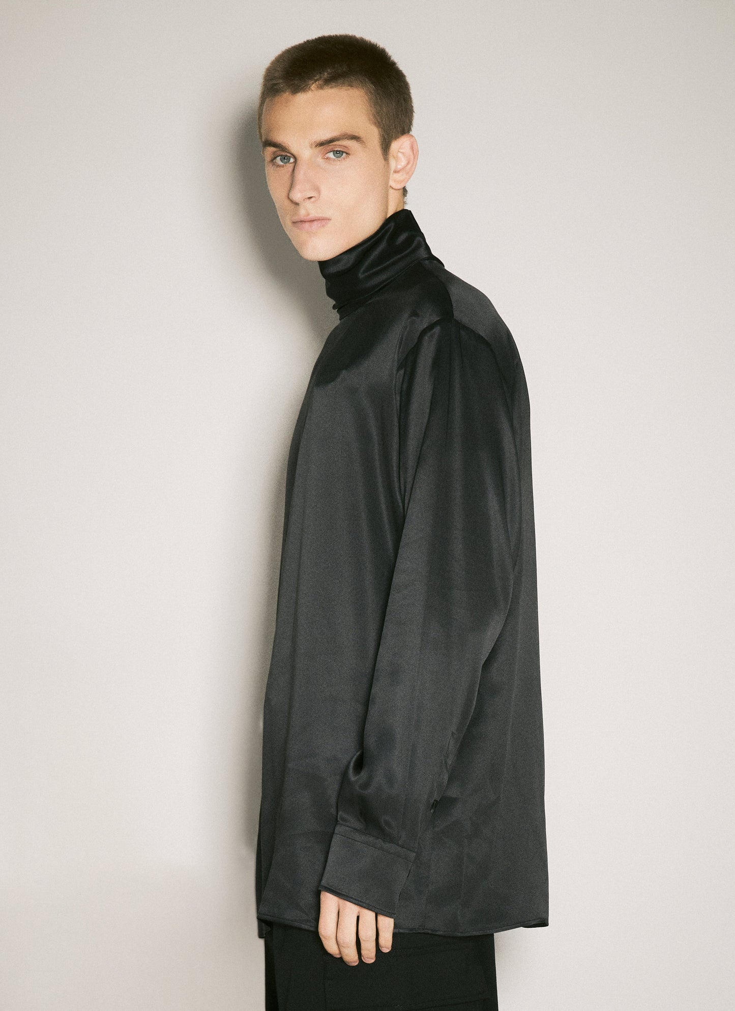 Dolce & Gabbana Men Loose Silk Turtleneck Top