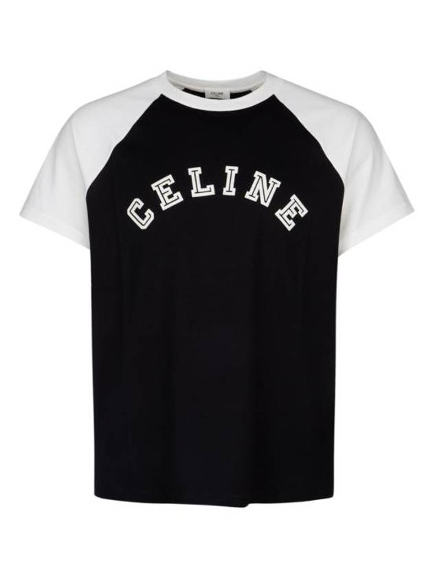CELINE Flocking Loose Short Sleeve T-Shirt White Black