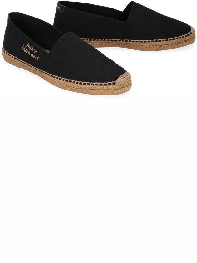 Saint Laurent Logo Monogram Espadrilles Black