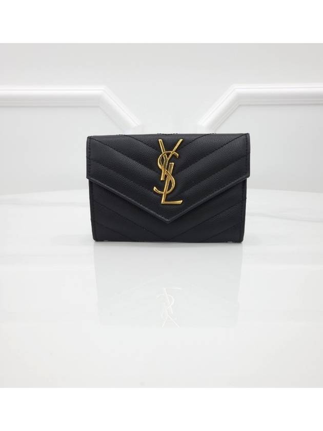 Saint Laurent monogram envelope gold wallet