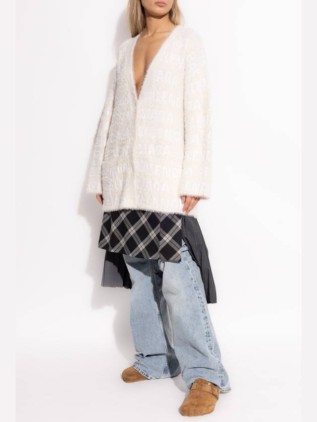 Balenciaga Balenciaga Cardigan With Monogram, Women's, Cream