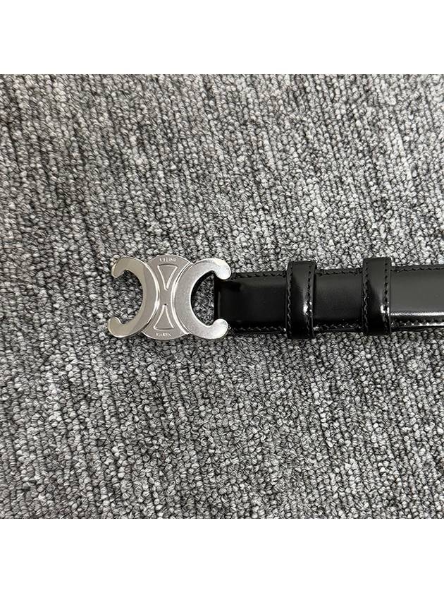 CELINE Triomphe Taurillon Medium Leather Belt Black
