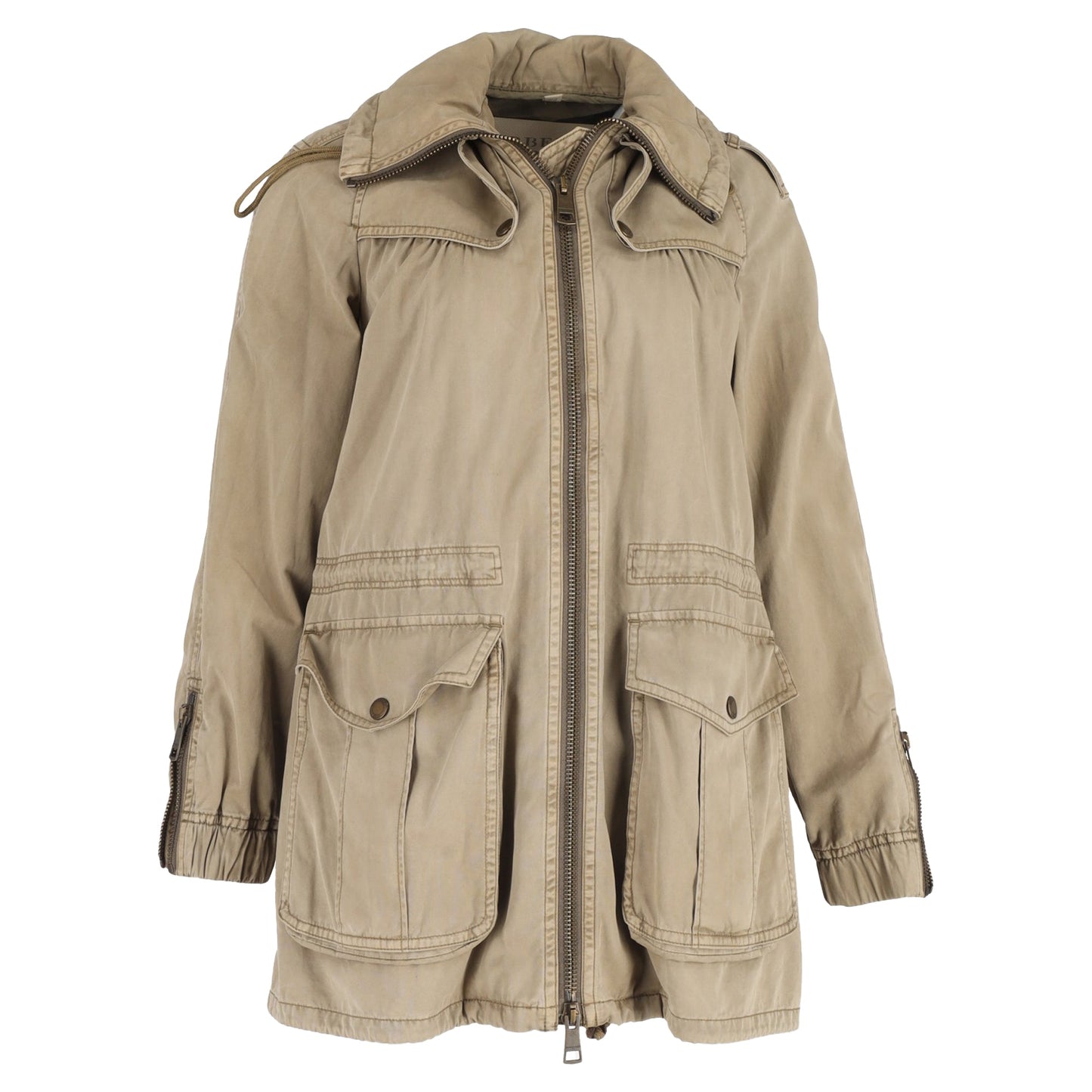 Burberry Brit Cargo Zipped Jacket in Brown Cotton