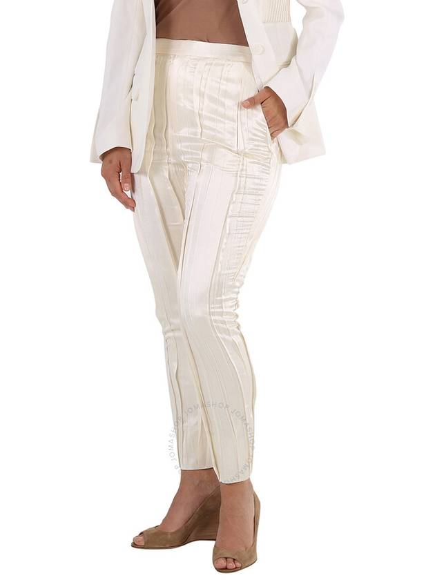 Saint Laurent White Crinkle Effect Tailor Straight Pants White