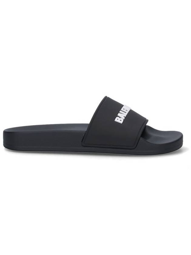 Balenciaga Logo Slippers Black