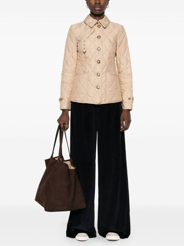 Burberry diamond quilted button jacket beige