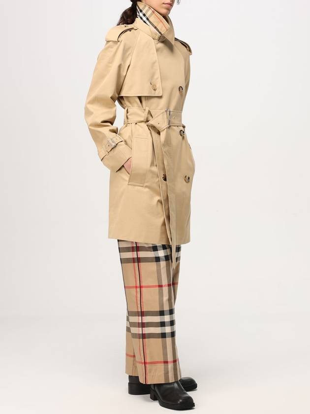 Burberry Vintage Check Cotton Trench Coat Beige