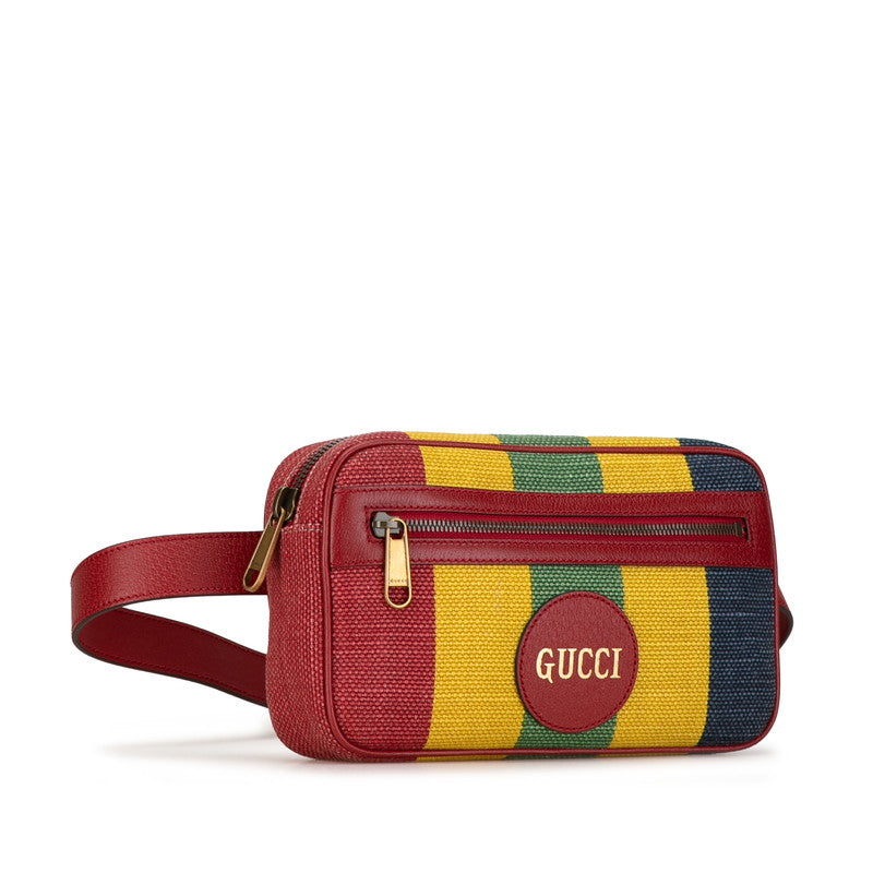 Gucci Baia Dera Canvas Leather Waist Bag