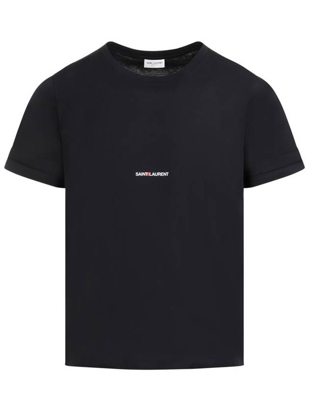 Saint Laurent Men's Small Logo Short Sleeve T-Shirt Black