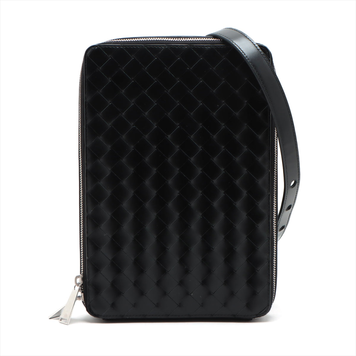 Bottega Veneta Intrecciato Leather Shoulder Bag Black