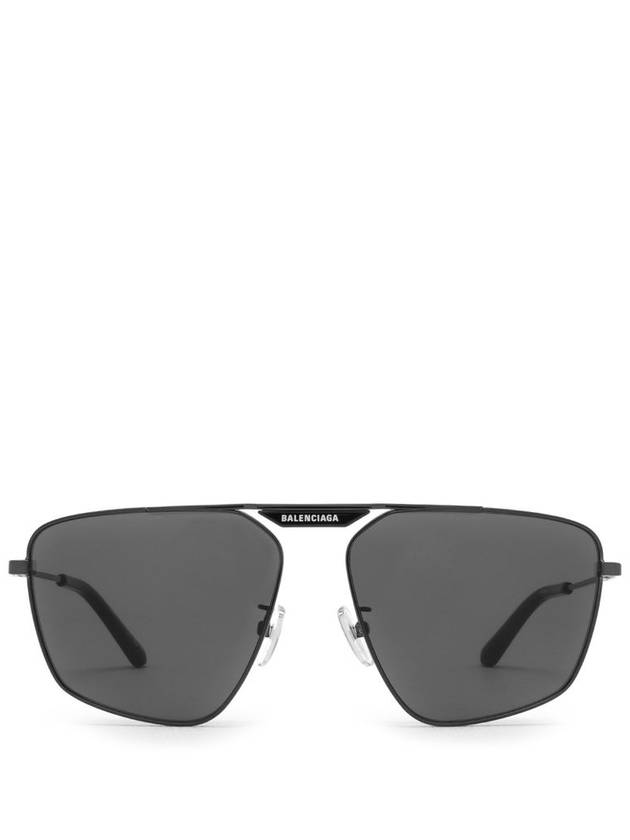 Balenciaga Eyewear BB0246SA Tag 20 Navigator Metal Sunglasses Black Gray