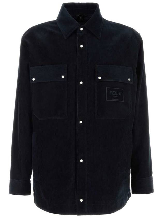 Fendi Corduroy Blouson Jacket Navy Blue