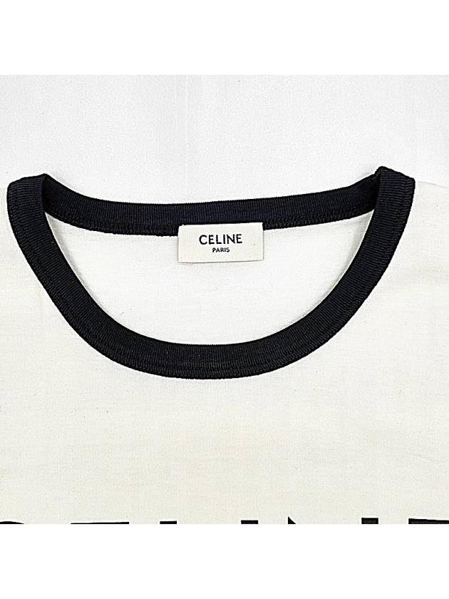 CELINE Paris T-Shirt in Cotton Jersey Black White
