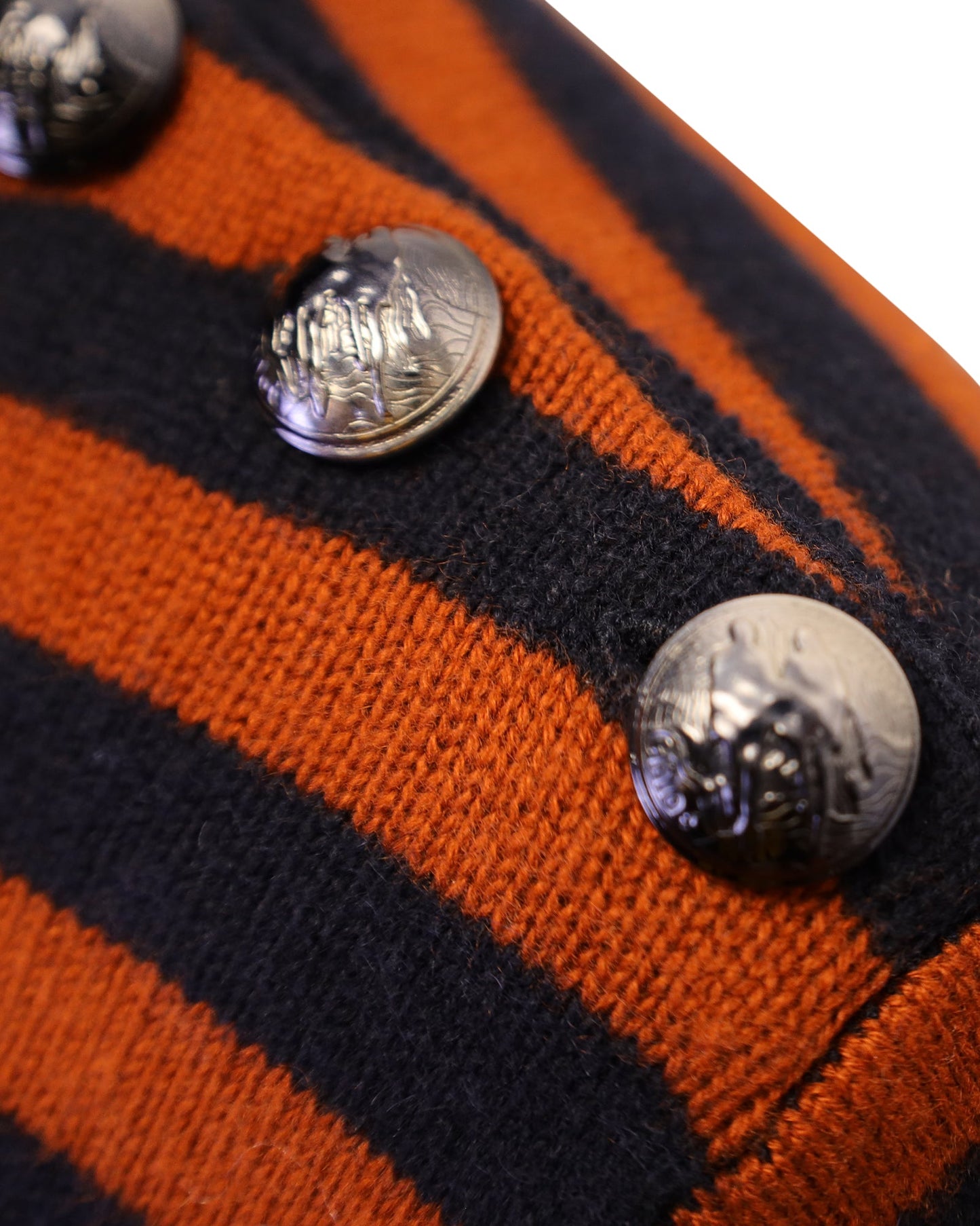 Chloe Striped Turtleneck Sweater in Orange Cashmere
