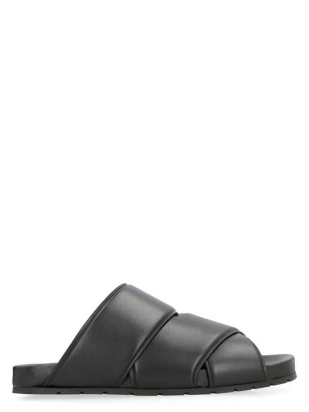 Bottega Veneta Bridge Leather Slippers Black