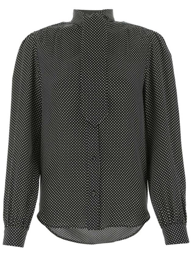 Saint Laurent polka dot pussy bow blouse