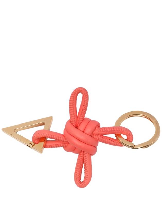 Bottega Veneta Triangle Napa Key Holder Crushed Berries