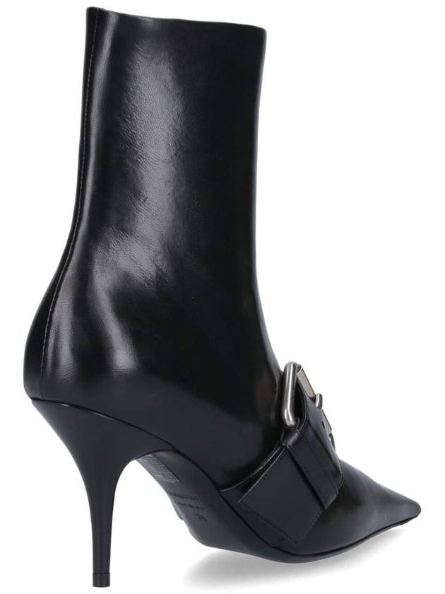 Balenciaga Knife Buckle Middle Boots Black