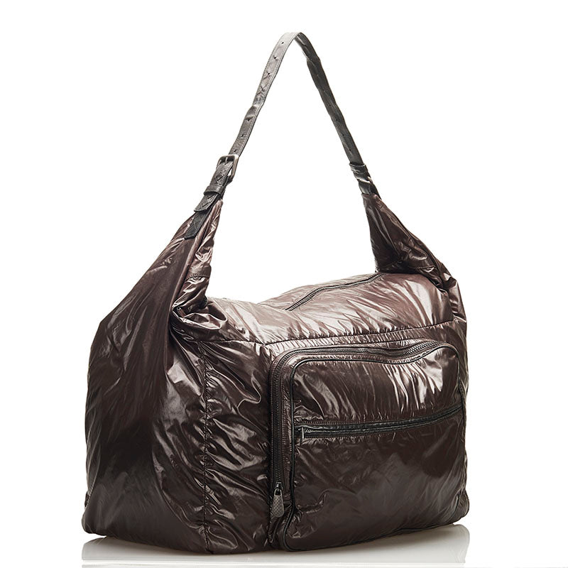 Bottega Veneta Spin-Naker Big One-Shooter 244903 Dark Brown Black Nylon Leather Men
