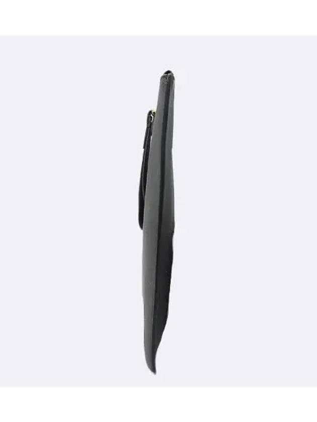 Balenciaga 630626 Black leather initial logo clutch bag